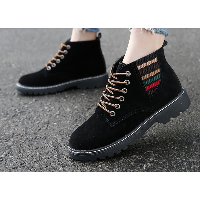 D277- giày nữ ulzzang cổ lửng, giày bốt nữ phong cách Hàn Quốc