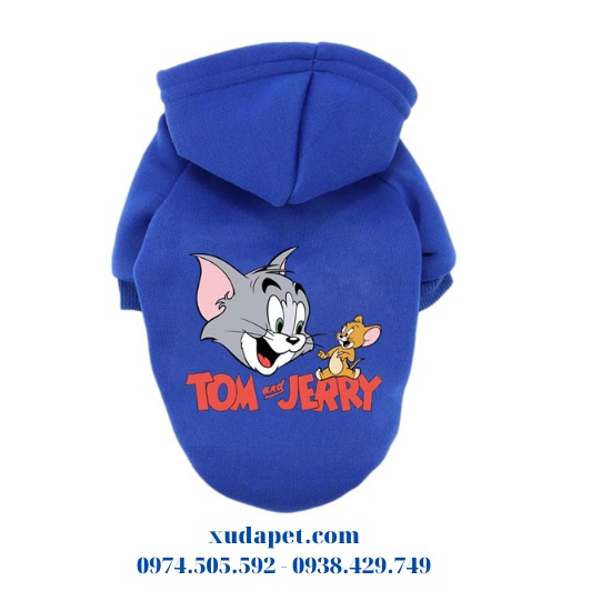 ÁO HOODIE CHO CHÓ MÈO HÌNH TOM AND JERRY (TỪ 2 -35KG)