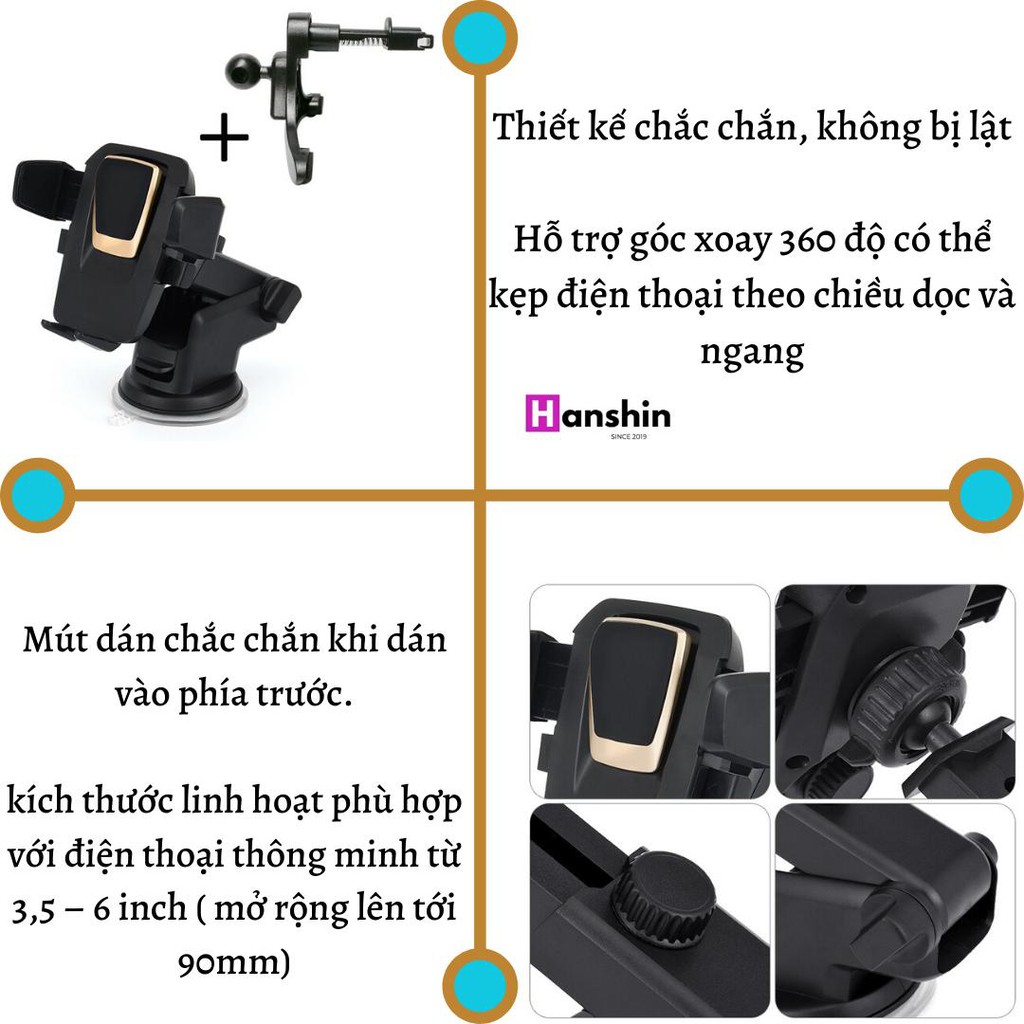 Giá Đỡ Điện Thoại Trên Ô Tô, Xe Hơi Xoay 360 Độ Hàng Cao Cấp [Video thật] | BigBuy360 - bigbuy360.vn