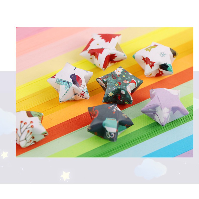 Giấy gấp sao nhiều chủ đề - In màu, origami star