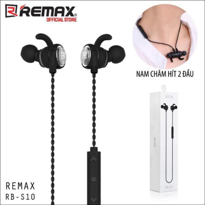 Tai nghe Bluetooth thể thao Remax RB-S10 choàng cổ 2 đầu hít nam châm