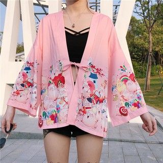 Áo khoác Kimono phong cách Nhật Bản trẻ trung năng động dành cho nữ