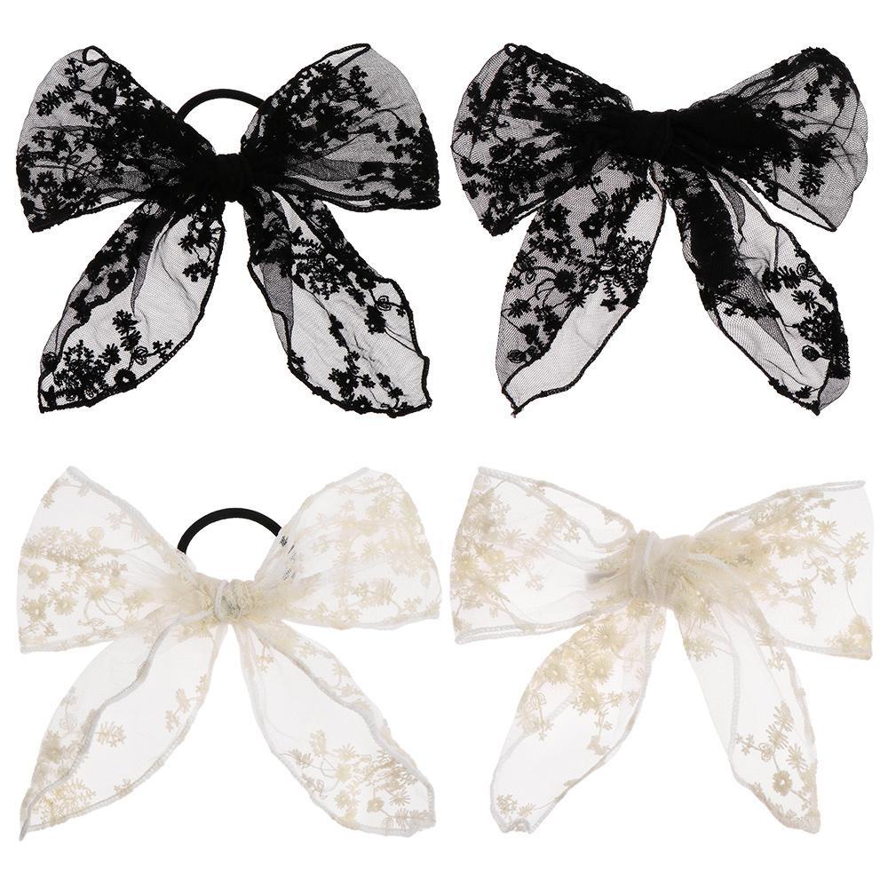 Kẹp Tóc Nơ Màu Trắng Đen Thời Trang Cho Nữ