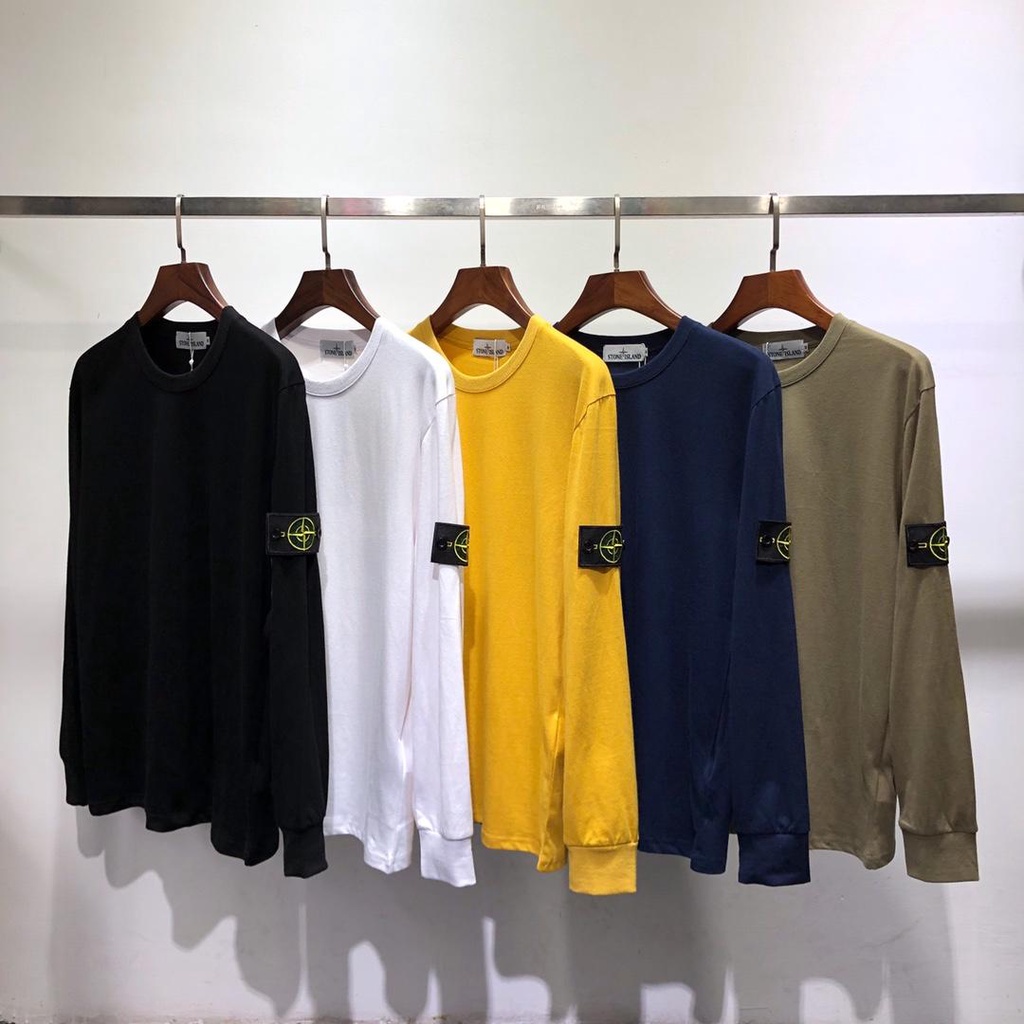 Spot * Stone & Island * Áo Thun cotton Tay Dài Hở Vai Có La Bàn