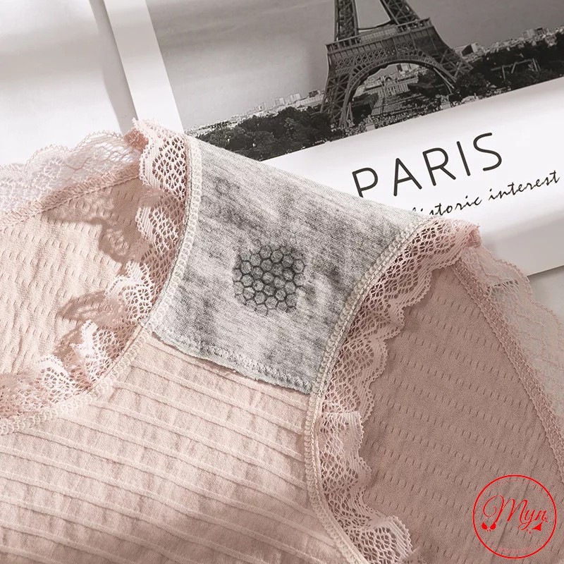 [Mã 12FASHIONSALE1 giảm 10K đơn 50K] QUẦN LÓT COTTON BÈO NHÚN VIỀN REN | BigBuy360 - bigbuy360.vn