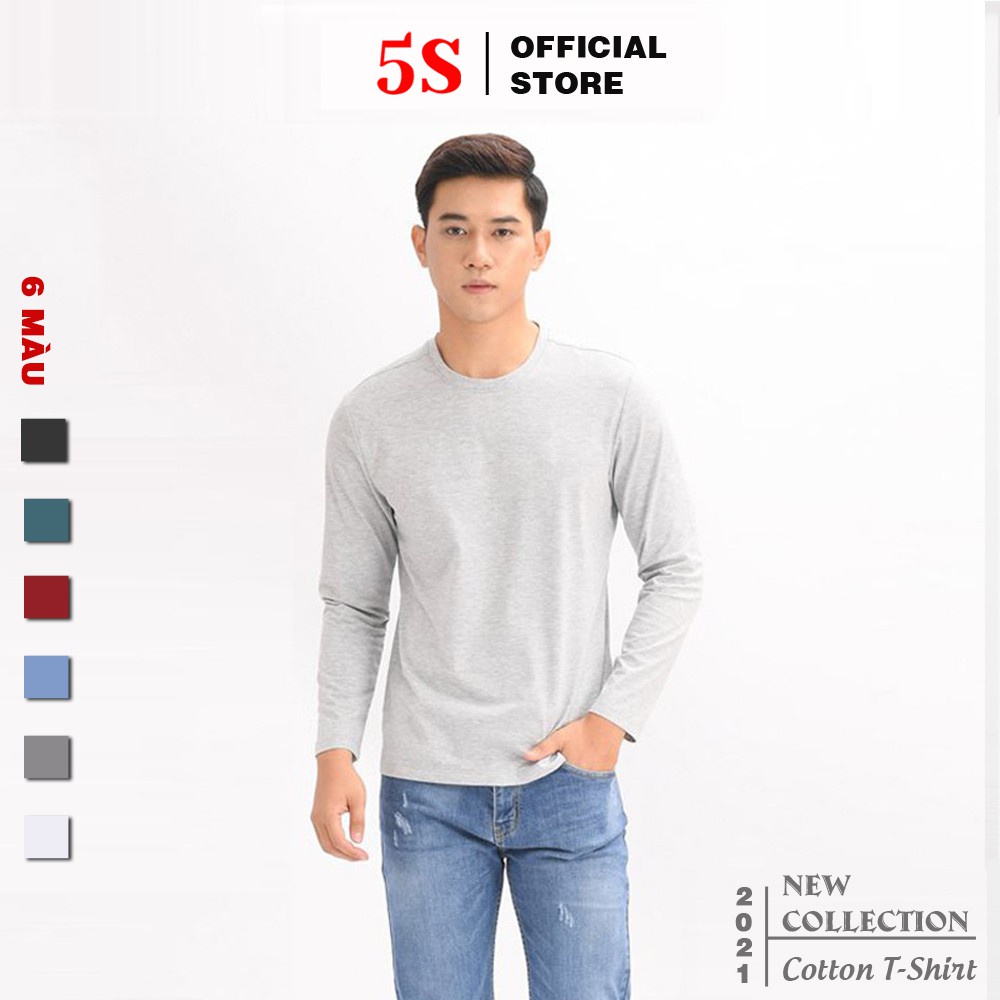 Áo Thun Nam Dài Tay 5S Cổ Tròn (6 màu), Chất Cotton Cao Cấp, Co Giãn Tốt, Phom Ôm Trẻ Trung, Năng Động - HÀNG MỚI VỀ