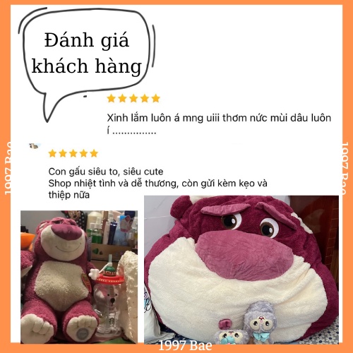 Gấu bông/Gối Lotso Hugging Bear Disney thơm strawberry xinh xắn 🍓