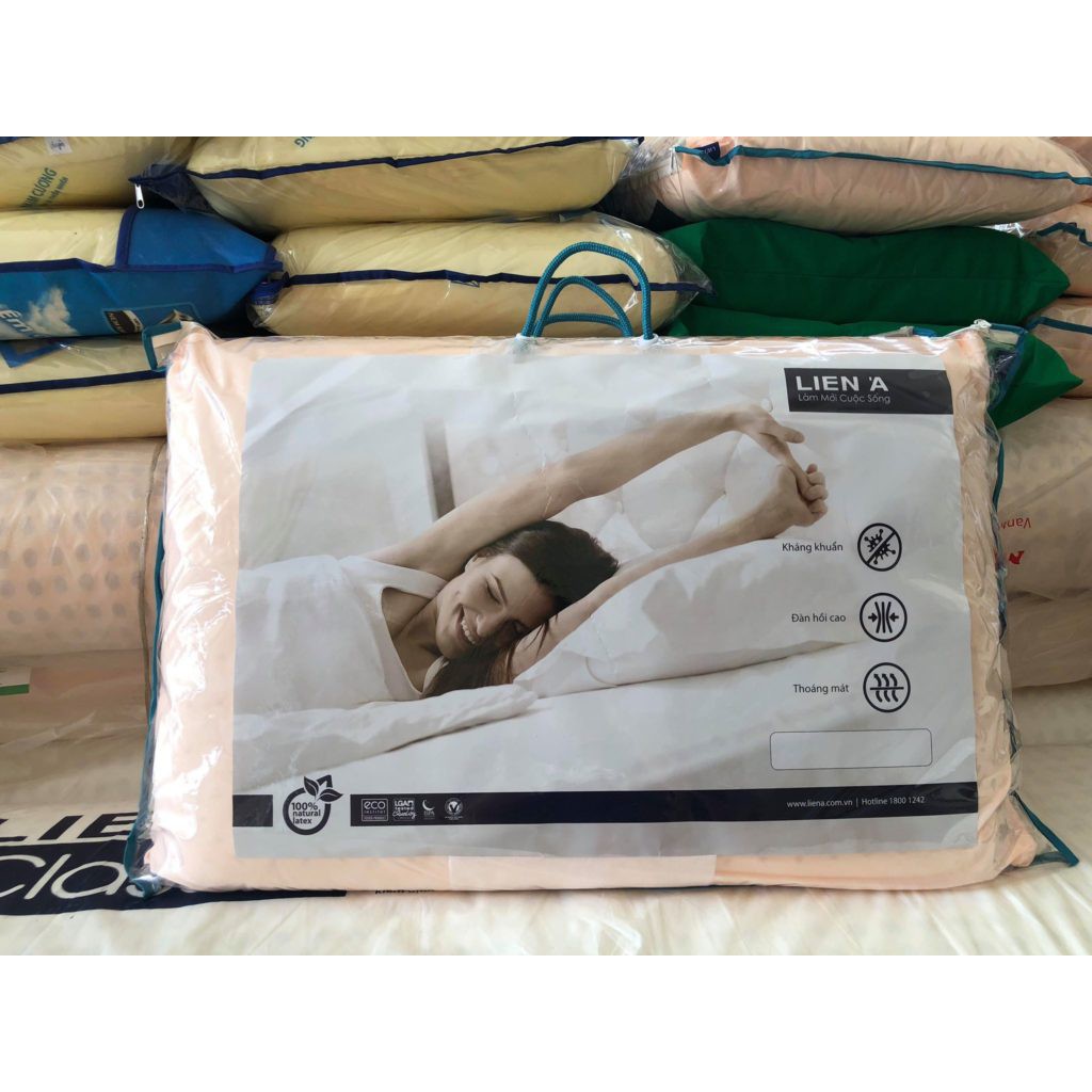 Gối Cao Su Oval Liên Á người lớn 100% cao su thiên nhiên êm ái, mềm mại