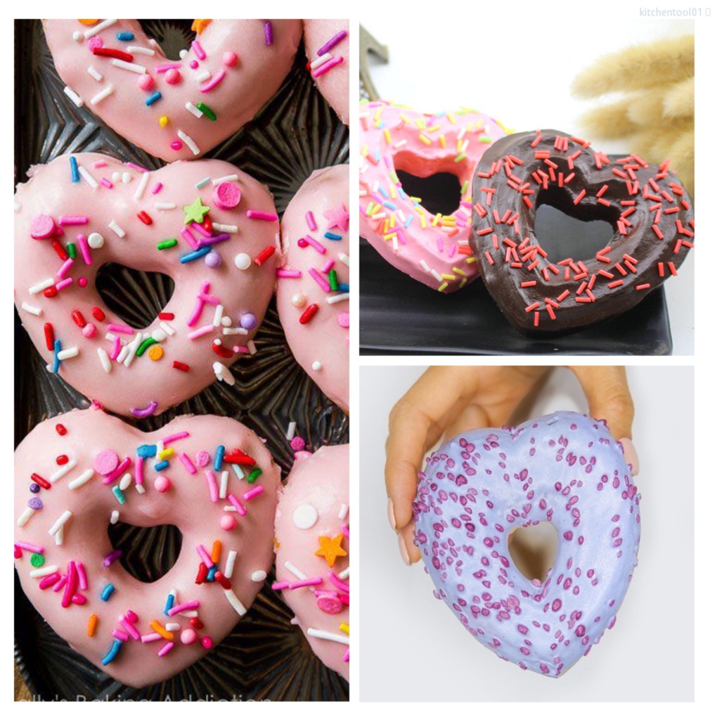 Khuôn Làm Bánh Donut Hình Trái Tim Bằng Nhựa Diy Cho Nhà Bếp Mã01