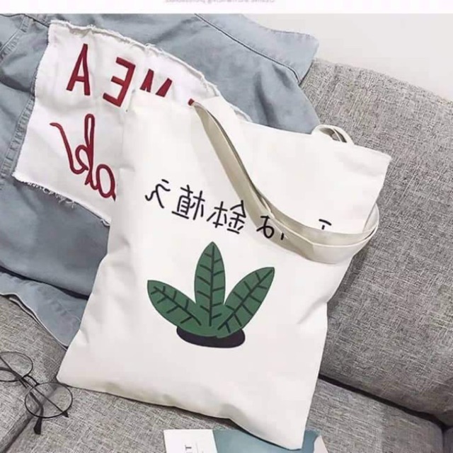 [Túi tote] Túi vải chữ Tàu ba lá DTR0619