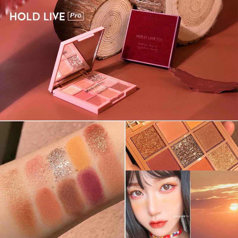 [Hàng mới về] Bảng phấn mắt 9 màu nhung đỏ mật ong hồng cam đào Holdlive | BigBuy360 - bigbuy360.vn