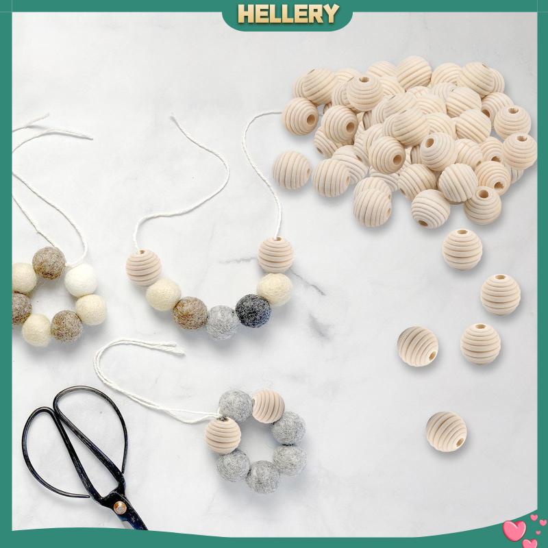 Bộ 100 Hạt Gỗ Hình Tổ Ong Dùng Làm Trang Sức