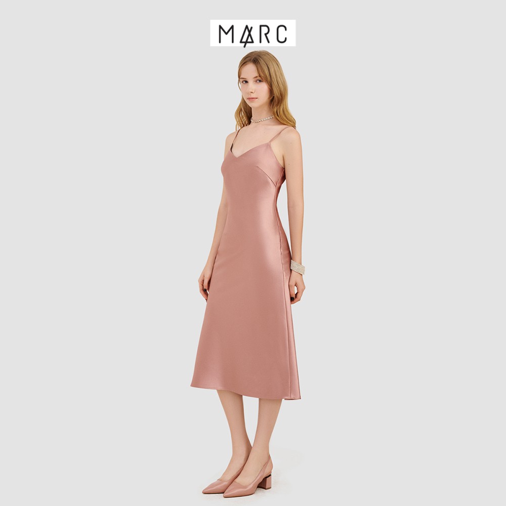 [Mã FAMALLT5 giảm 15% đơn 150k] Đầm nữ 2 dây slip dress satin - MARC FASHION