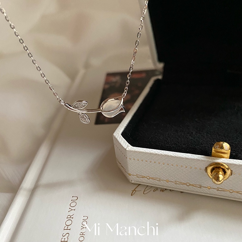 Vòng cổ Mặt Hoa Tulip Đính Đá Thời Trang Cho Nữ