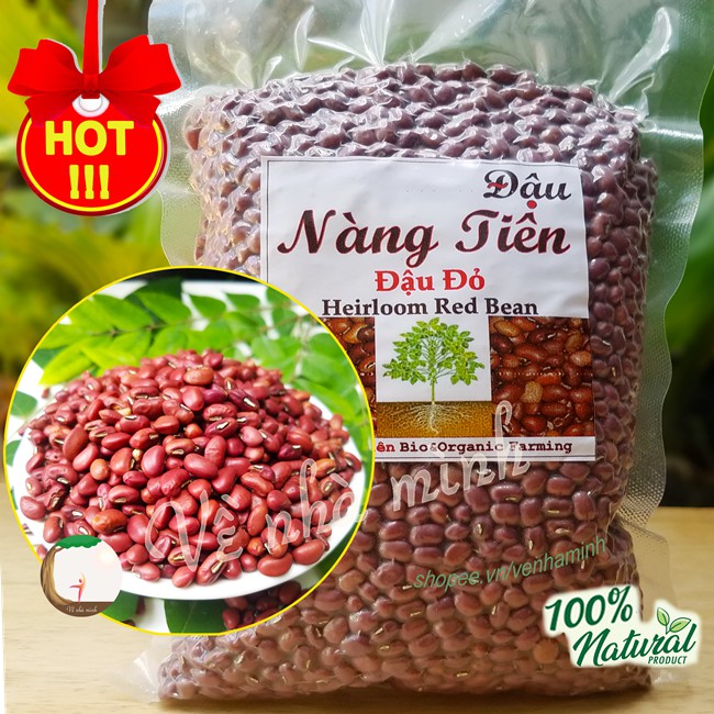 ĐẬU ĐỎ THUẦN CHỦNG HỮU CƠ TỰ NHIÊN 100% 500g ( Hạt đỗ đỏ Nàng Tiên ) dùng nấu chè, làm giá đậu, làm bánh & sữa...