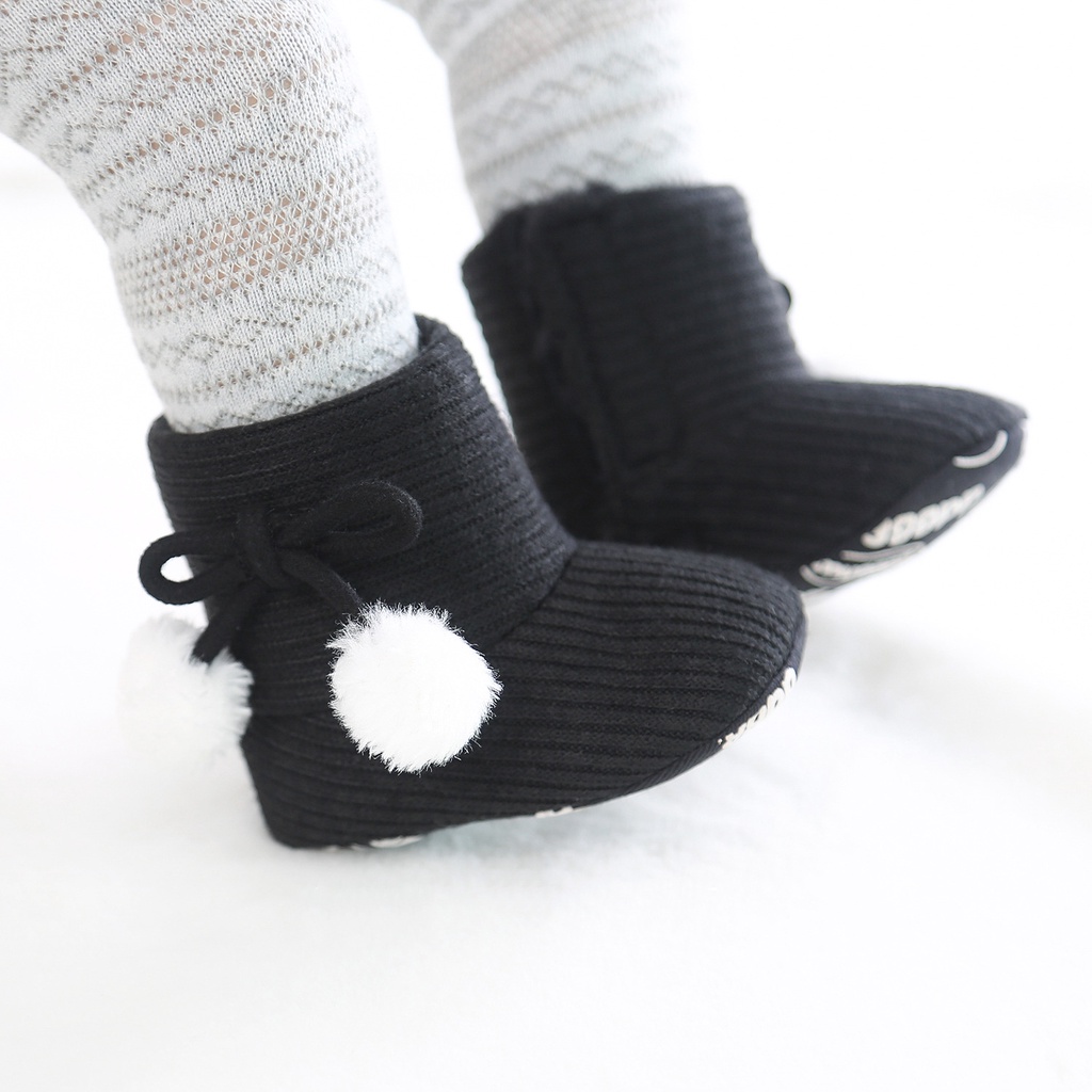 Giày Bốt Cotton Đế Mềm Giữ Ấm Cho Bé Tập Đi