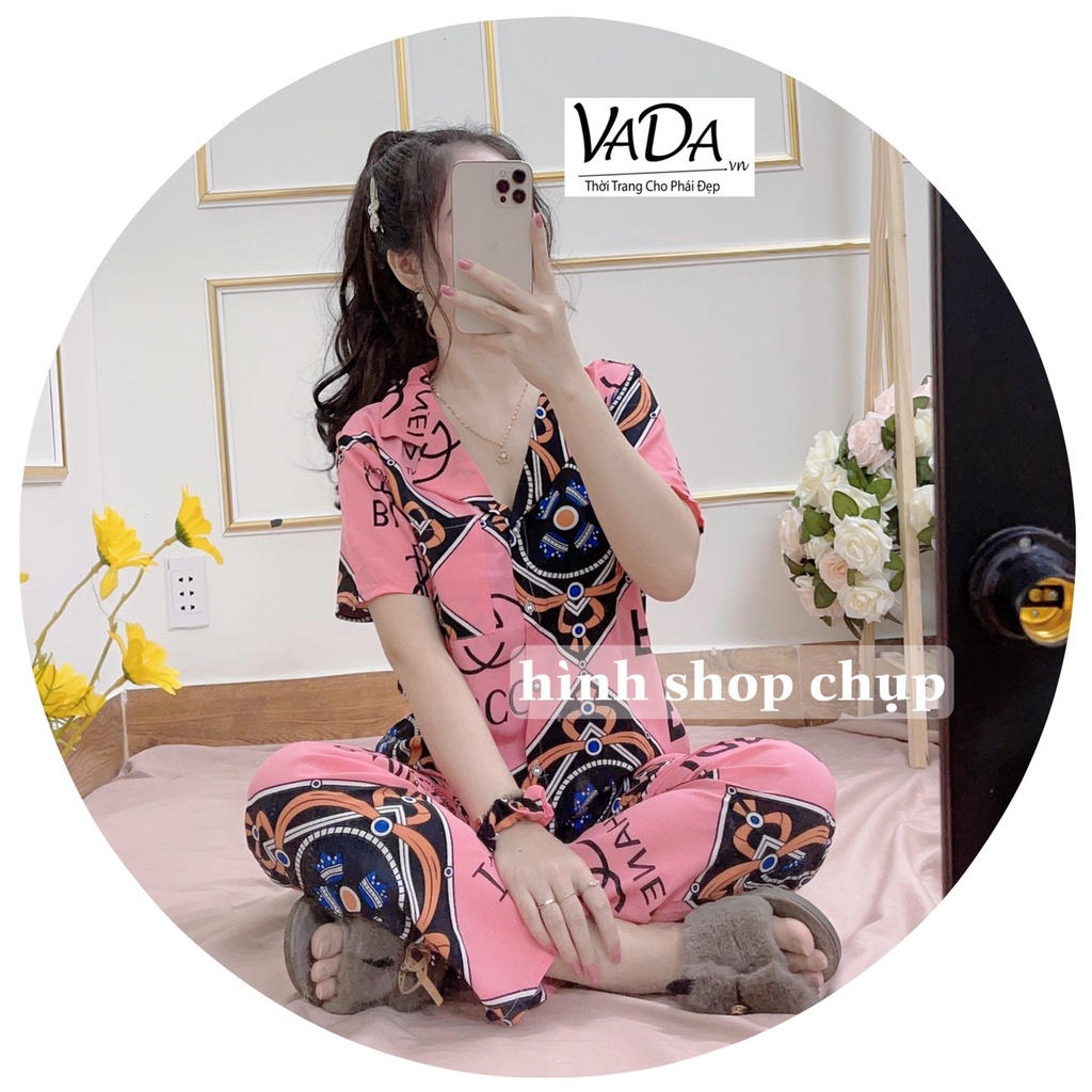 Đồ mặc ở nhà , sét pyjama 4 món tay ngắn chất lụa mặc thoáng mát họa tiết xinh tươi -Thời Trang VADA (B1) | BigBuy360 - bigbuy360.vn