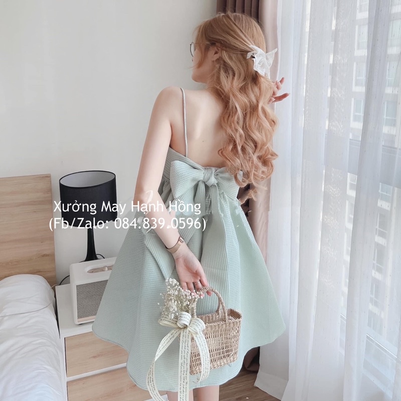 Váy hai dây nơ lưng sang chảnh