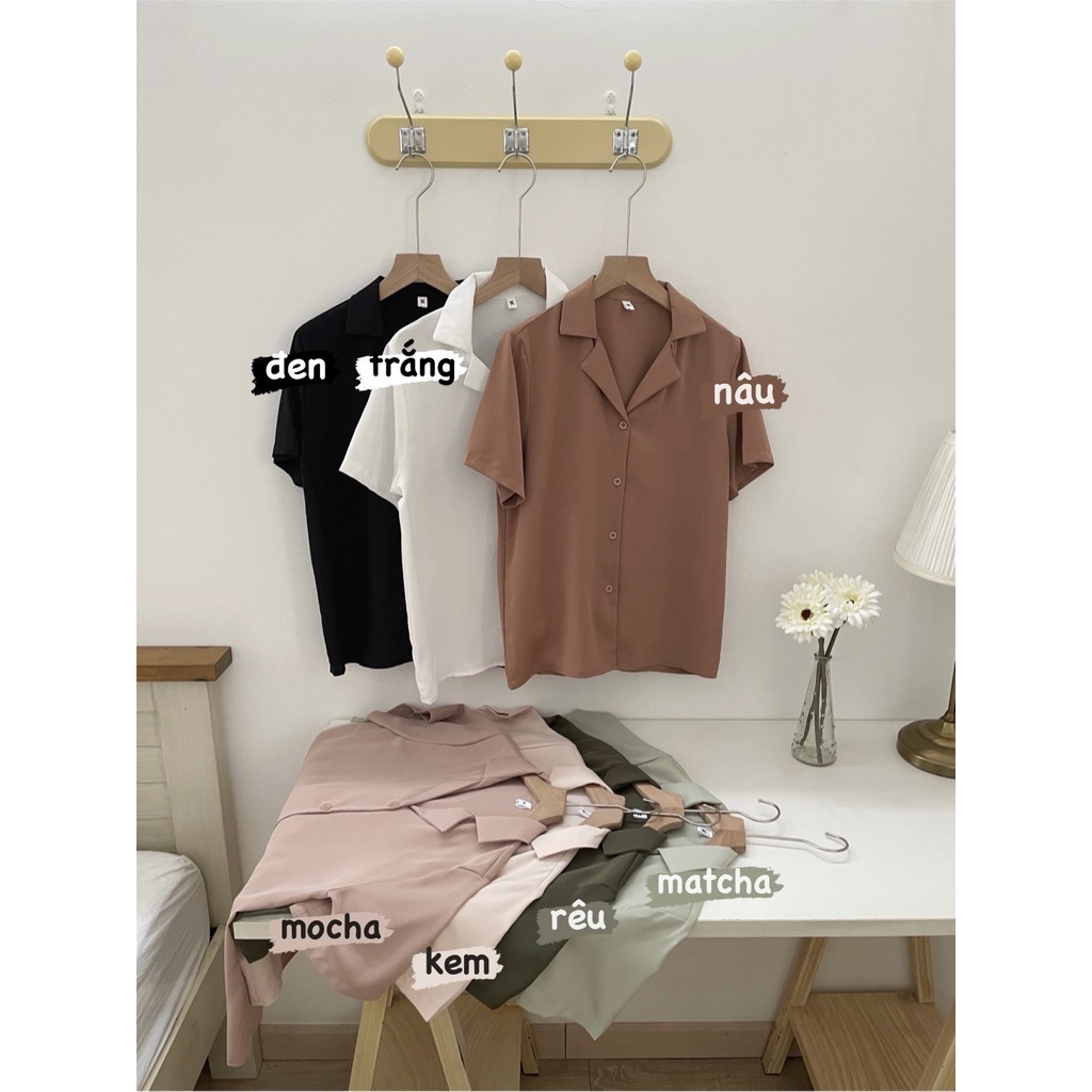 ALICE BLUE - SƠ MI TAY NGẮN CỔ PIJAMA CHẤT LIỆU COTTON LỤA