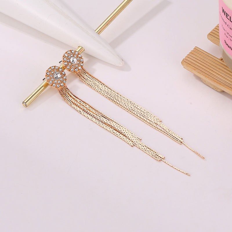 Women Crystal Claw Chain Diamond Sun Flower Stud Earrings
