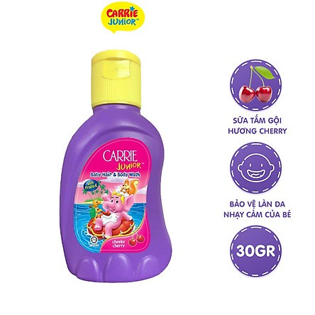 Sữa tắm gội toàn thân Carrie Junior hương Cherry 30g