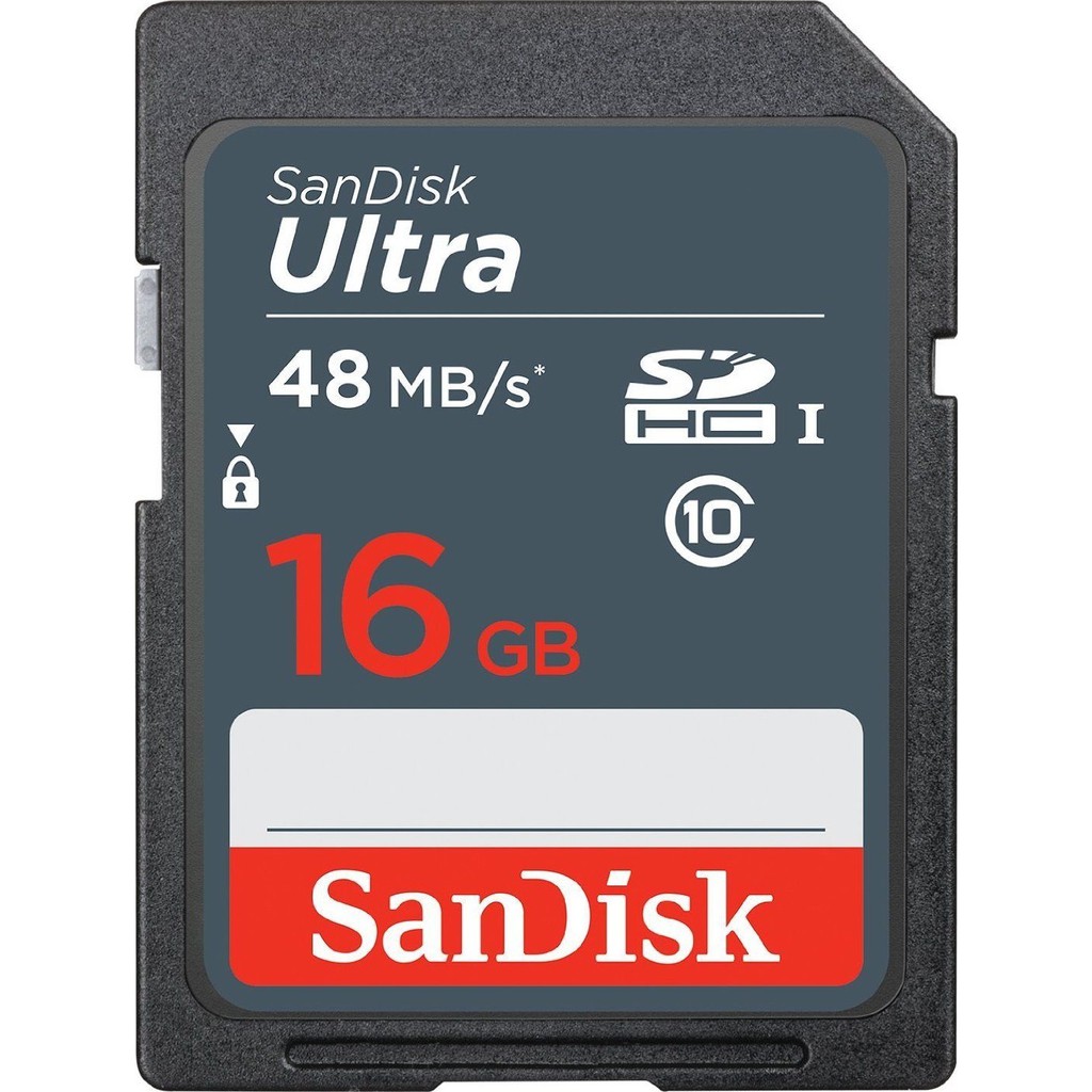 (Chính Hãng) Thẻ nhớ Máy Ảnh SD Sandisk Ultra 320x 16GB Class 10 UHS-I 48MB/s (Xám) | BigBuy360 - bigbuy360.vn