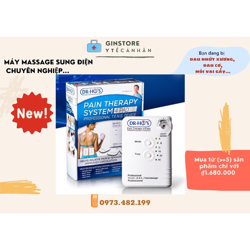 Máy massage, máy massage xung điện tri liệu DR HO'S NEW 2021 MÀU màu xanh trắng MXDNEW
