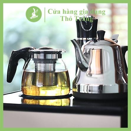 Bình lọc trà thủy tinh chịu nhiệt nắp bật có lõi lọc inox 304 mã S92 (700 - 900 - 1250 ml) PGL