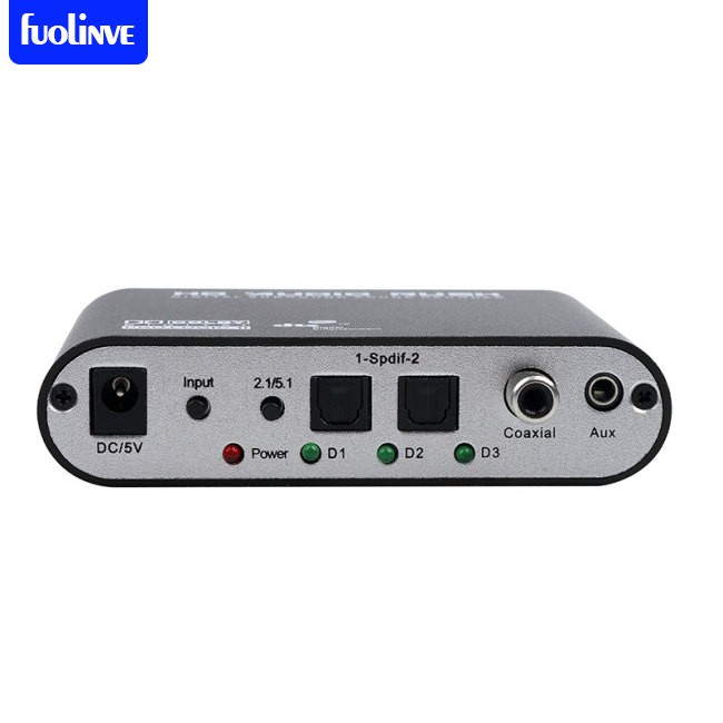 fo 5.1 Audio Gear DTS AC-3 6CH Digital Audio converter LPCM To 5.1 Analog Output 2.1 Digital Audio Decoder For DVD PC