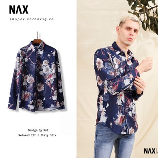 [Mã FAMALLT5 giảm 15% đơn 150K] [NAX21B] Áo sơ mi họa tiết nam tay dài, form rộng, chất lụa Ý