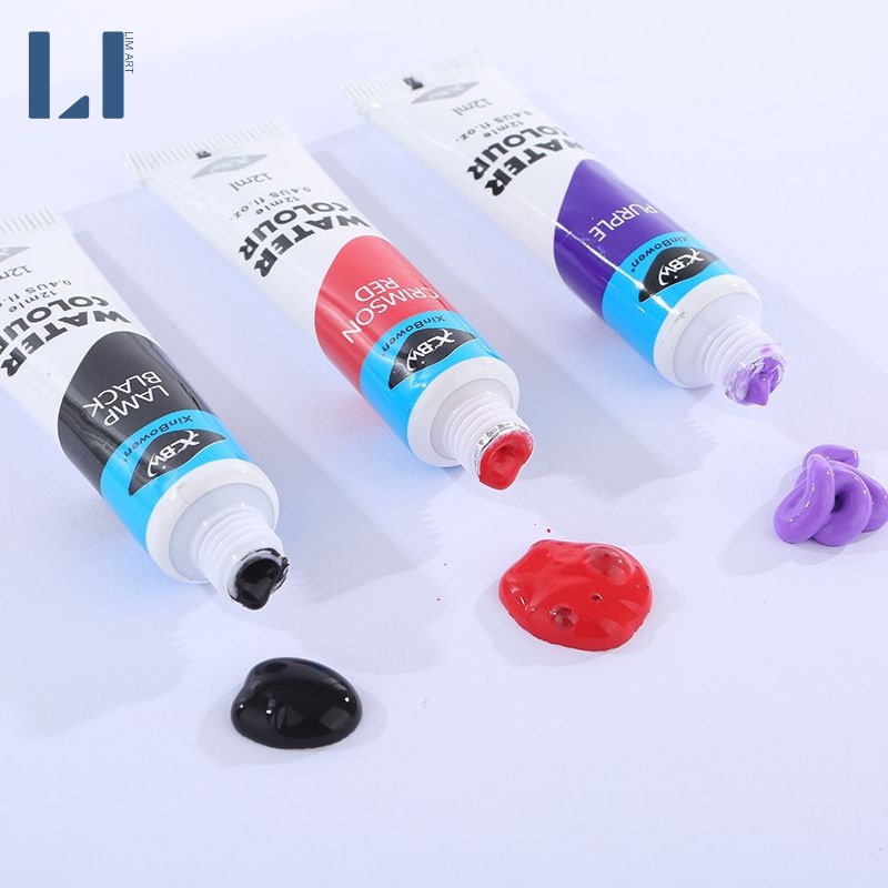 Set 12 màu nước dạng tuýp 12ml chuyên dụng vẽ tranh, tô màu,...