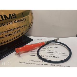 Cây nhặt vít nam châm tay cầm đỏ, roi nam châm nhặt đinh ốc vít rơi trong máy móc, động cơ, khe nhỏ hẹp