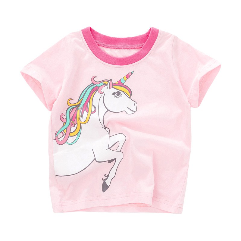 Mã QW060 áo thun ngựa pony hồng của Little Maven cho bé gái