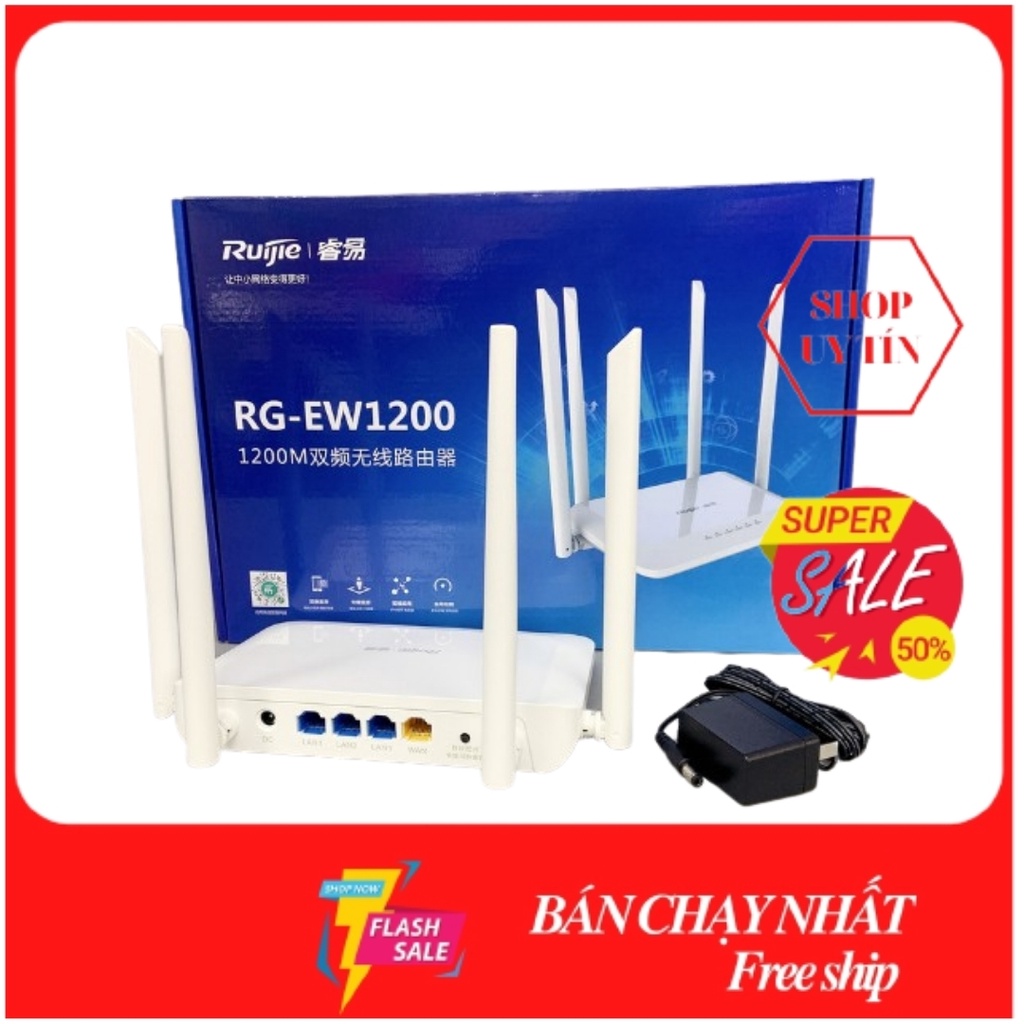 Bộ phát WiFi Ruijie RG-EW1200 Dual-band AC1200 MU-MIMO hỗ trợ Mesh