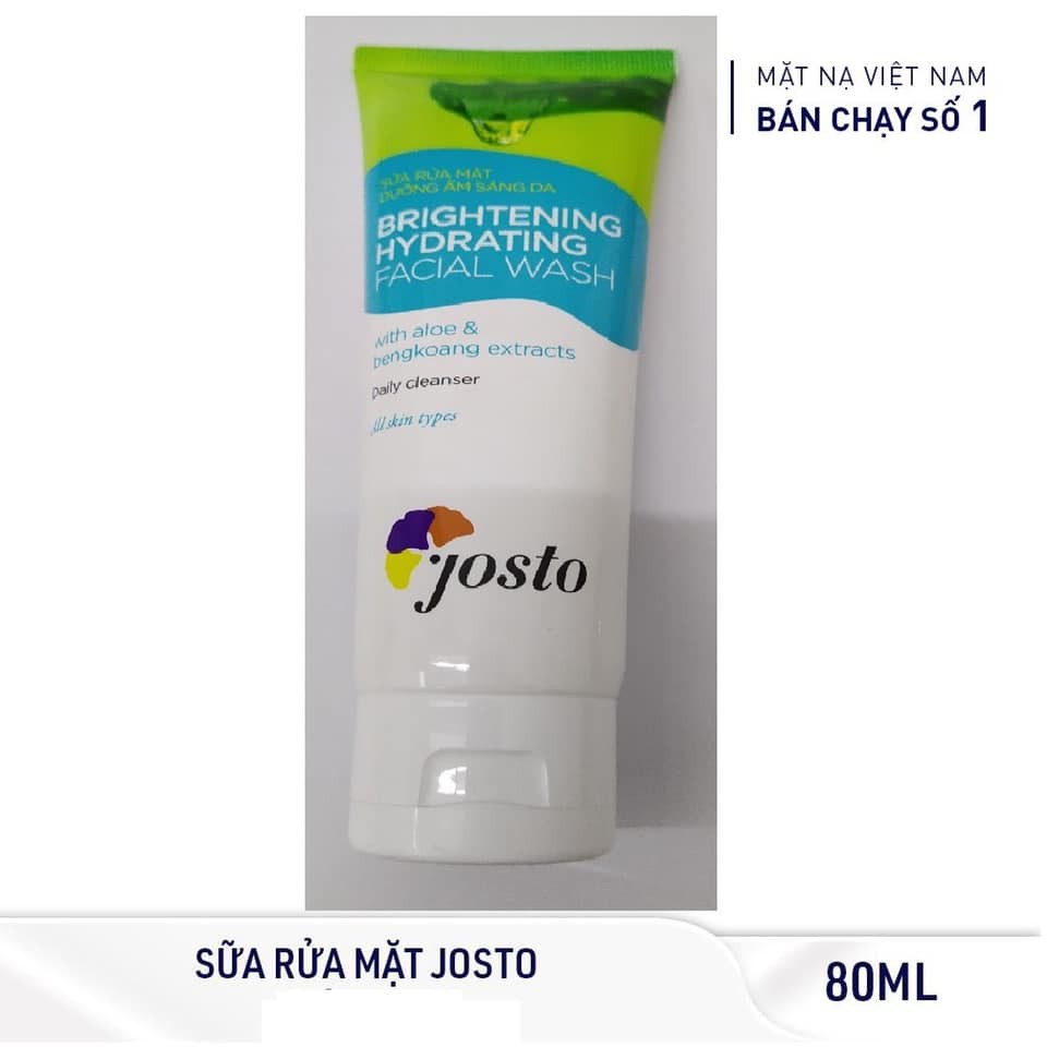 Sữa rửa mặt dưỡng ẩm sáng da JOSTO Nha Đam 80ml *SẠCH MỀM VÀ SÁNG MỊN*