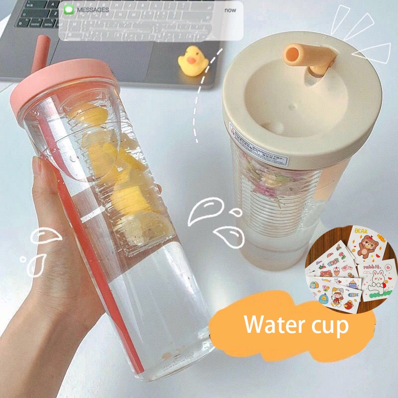 1300ml / 700ml Bình Nước Nhựa Thể Thao , Bình Đựng Nước (không có BPA) - Có Bộ Lọc Và Ống Hút / Thiết Kế Chống Rò Rỉ