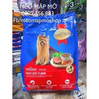 Smartheart road beef flavor thức ăn hạt cho chó giống nhỏ vị bò 1.5kg