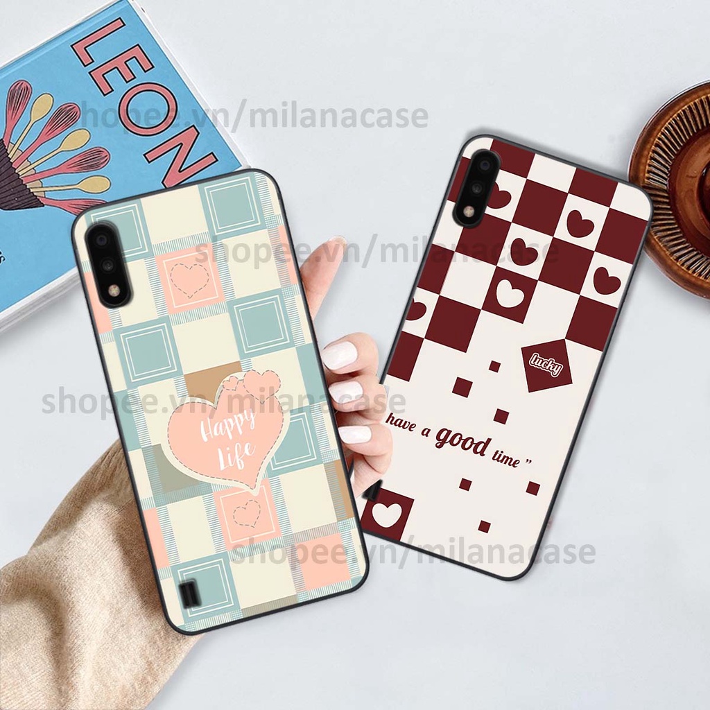 Ốp Samsung A01 / A02 caro họa tiết nhiều màu sắc siêu đẹp thời trang cá tính