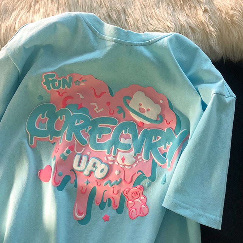 NRVP Áo Thun Nữ Tay Ngắn In Hình Phong Cách Hàn Quốc Thời Trang Mùa Hè 2022