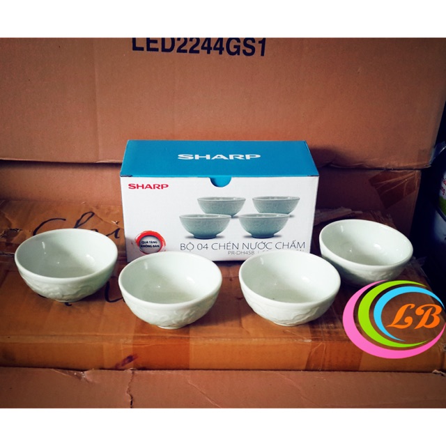 BỘ 4 CHÉN NƯỚC CHẤM SỨ CAO CẤP