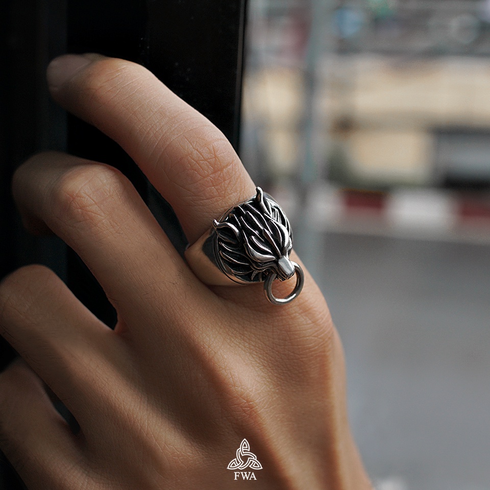 Nhẫn bạc nam FWA Cloudy Wolf - Final Fantasy