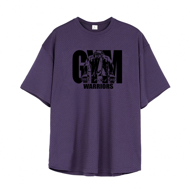 Áo Thun Tay Ngắn Cổ Tròn Phối Lưới Thoáng Khí Nhanh Khô Thời Trang Xuân Hè Cho Nam