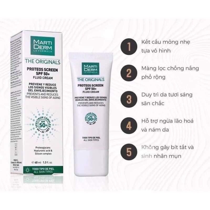 Kem chống nắng martiderm 40ml hàng công ty