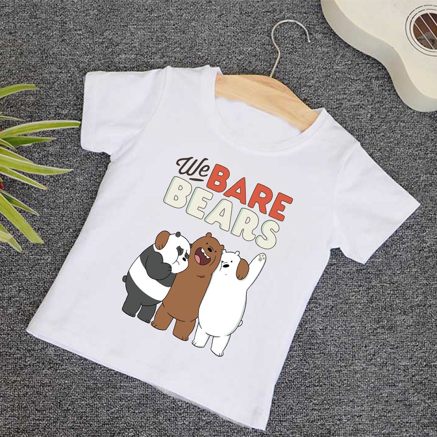 ÁO THUN  WE ARE BEAR GẤU TRẮNG HỒNG PHÔNG NAM NỮ GIA ĐÌNH CẶP ĐÔI CÓ SIZE TRẺ EM CHO BÉ TRAI GÁI AOMIVN