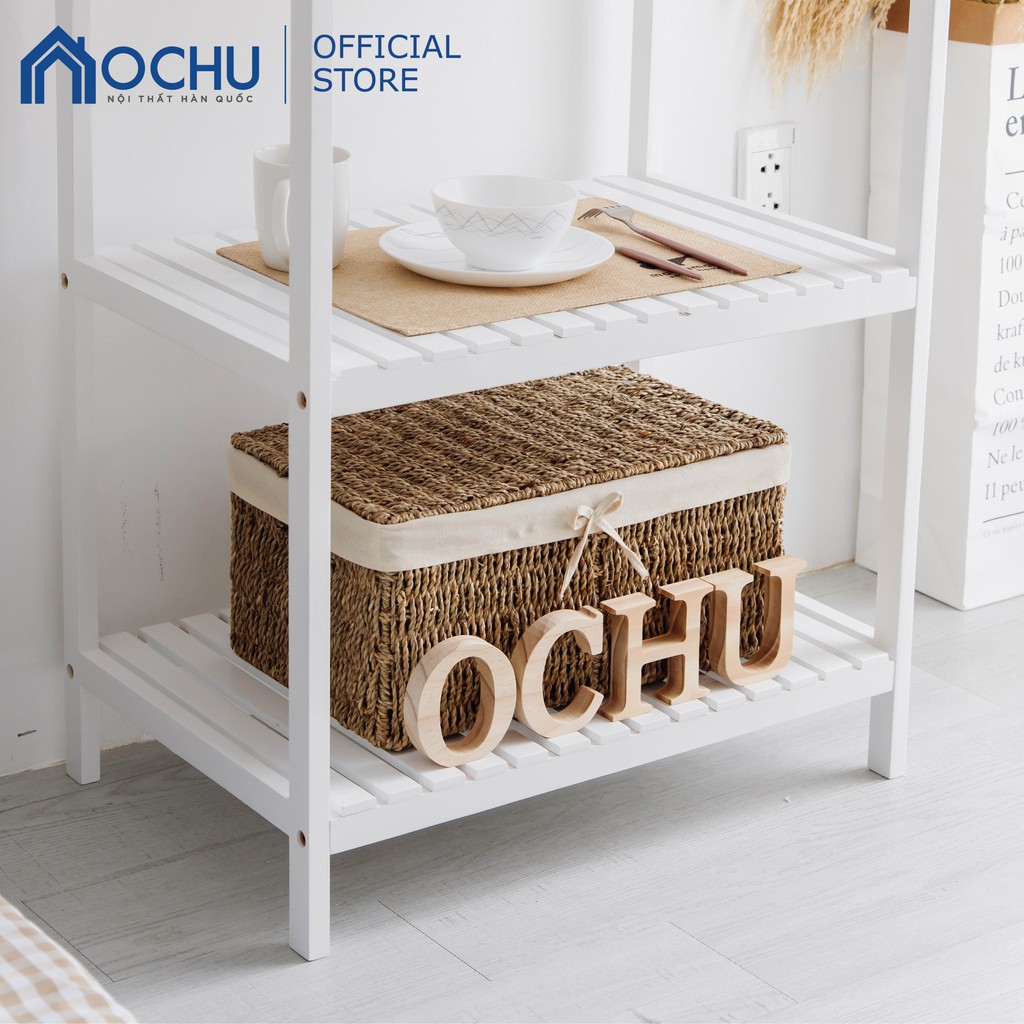 Kệ Lò Vi Sóng Khung Gỗ 3 Tầng OCHU - Oven Shelf 3F - White