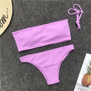 Set bikini quây tím khoai môn