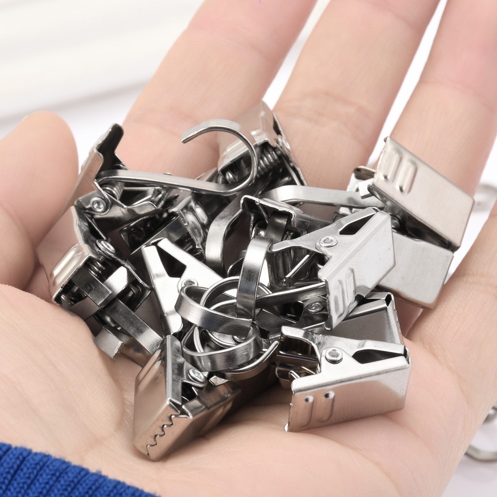 Yueton Gói 30 Kẹp Thép Không Gỉ Có Móc Treo Rèm Cửa Trang Trí Nhà CR1