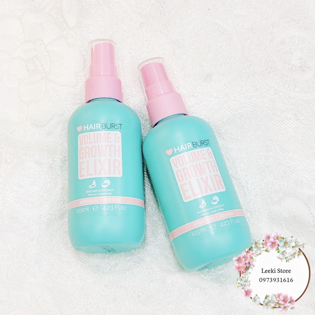 Xịt Dưỡng Tóc Hairburst Volume And Growth Elixir Chiết Xuất Bơ &amp; Dừa 125ml