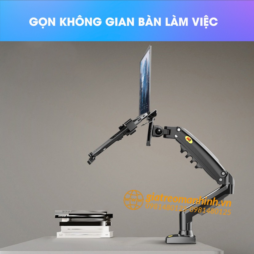 Combo NB-F80 & Kẹp Laptop - FP2 Giá Đỡ , Kẹp Latop - Máy Tính Bảng 10 -17Inch - Chính Hãng NB