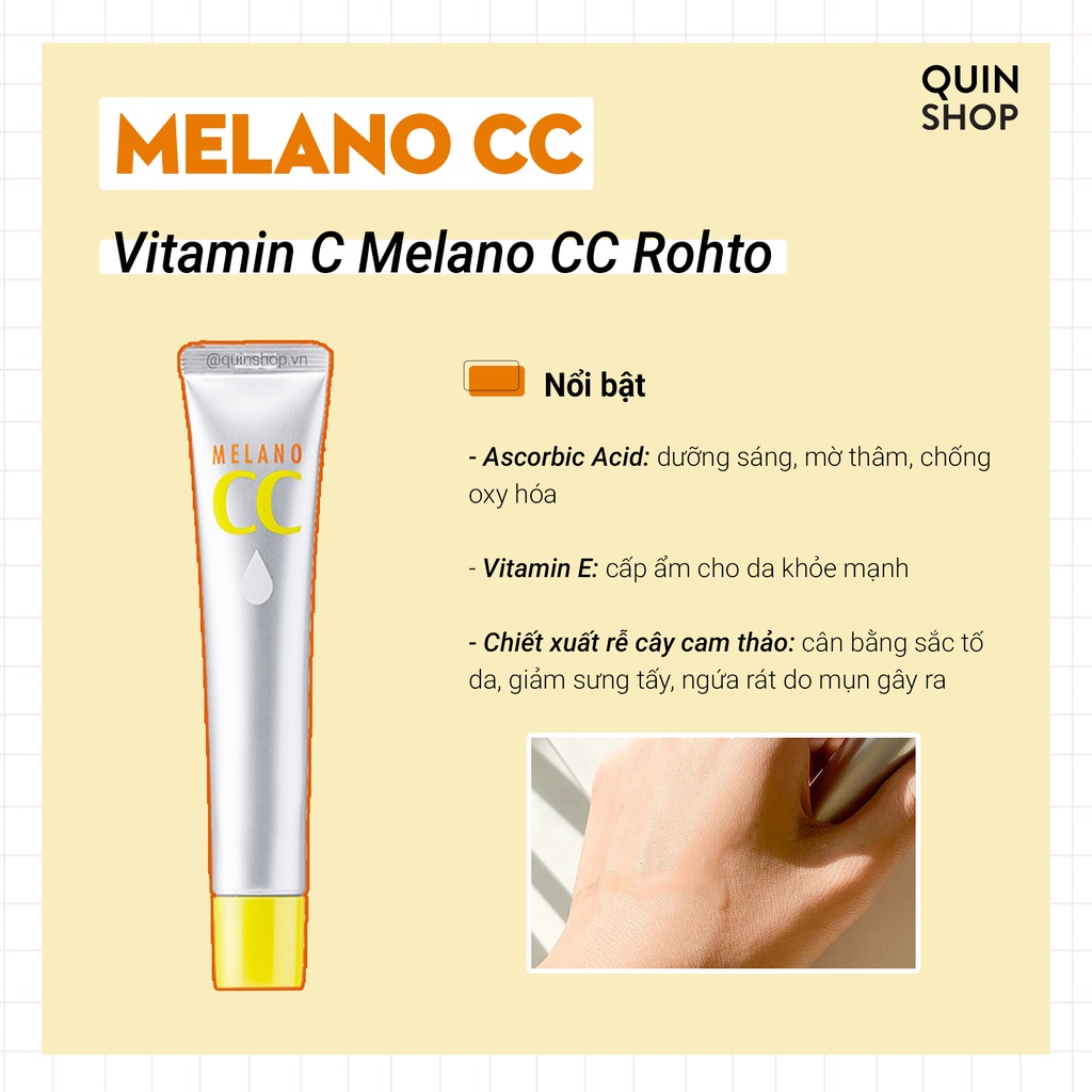 Tinh Chất Dưỡng Trắng, Mờ Thâm Mụn Serum Vitamin C Melano CC Rohto
